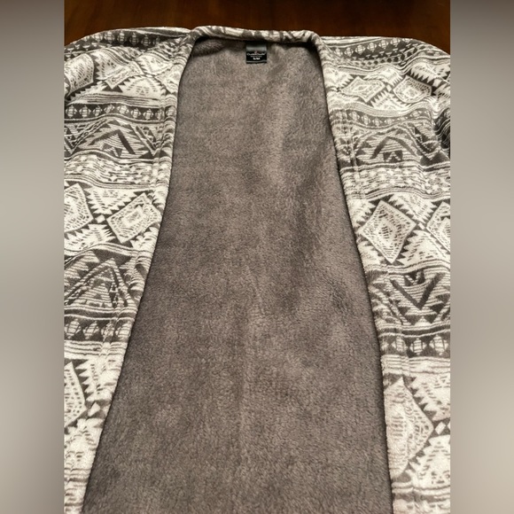 Cuddl Duds Womens PONCHO S/M Gray Soft Teddy Bear Fleece Oversized - Picture 4 of 9